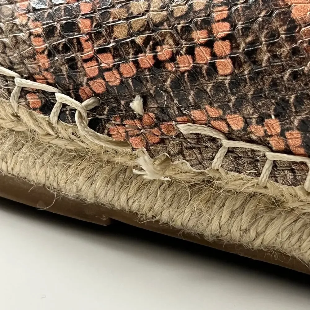 Sam Edelman Nude Pink Snake Khloe Slip On Espadrille Size 8.5 Vacation Summer
